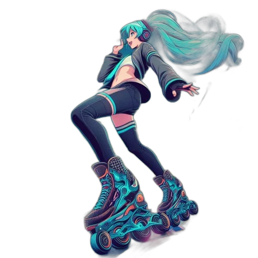 concept art, cyberpunk, vaporwave, anime transparent PNG cut-out