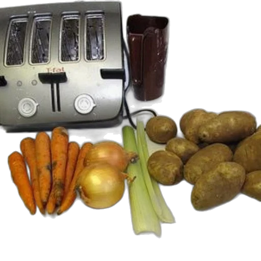 food, robot, toaster, carrots transparent PNG cut-out