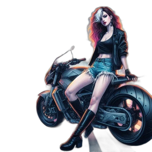 comic book art, concept art, cyberpunk, fantasy art transparent PNG cut-out