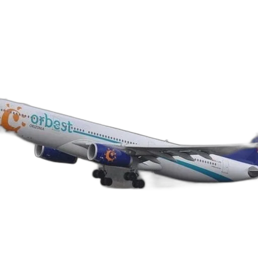 3d render, airplane, logo, orbest transparent PNG cut-out