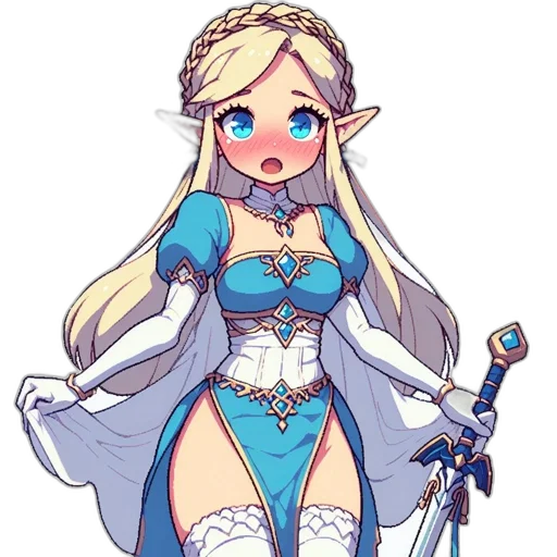 dress, staff, crown, sword transparent PNG cut-out