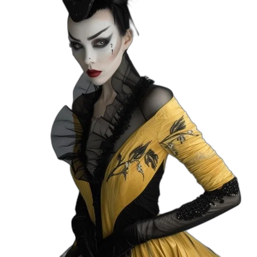dress, mask, concept art, fantasy art transparent PNG cut-out