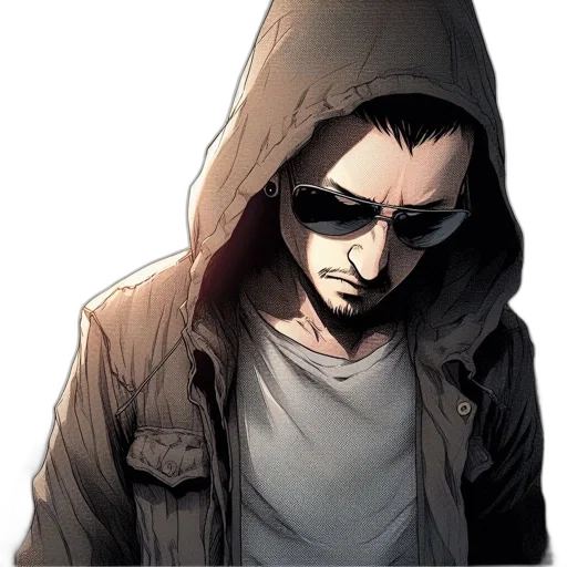 jacket, mask, face, comic book art transparent PNG cut-out