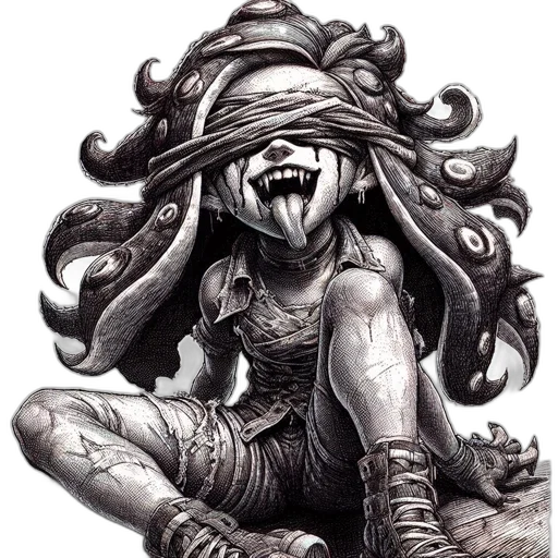 creature, mask, hair, face transparent PNG cut-out