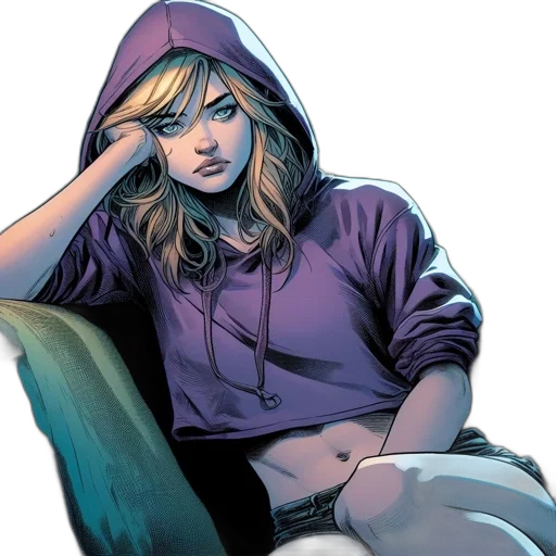 jacket, comic book art, concept art, woman transparent PNG cut-out