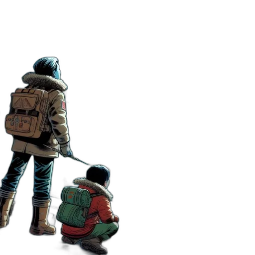 jacket, weapon, concept art, pixel art transparent PNG cut-out