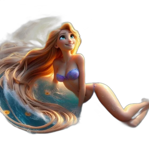 hair, fantasy art, concept art, 3d render transparent PNG cut-out