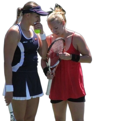 two, women, tennis, outfits transparent PNG cut-out