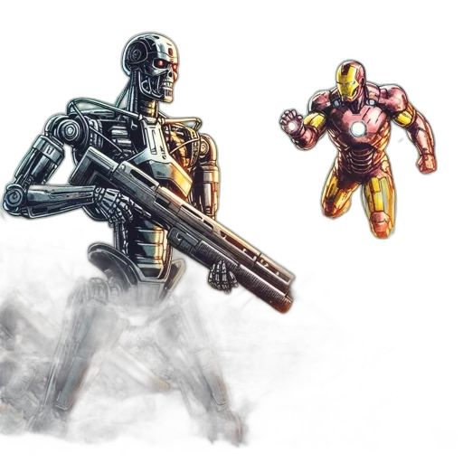 robot, weapon, concept art, comic book art transparent PNG cut-out