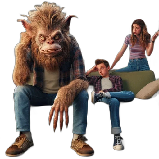 creature, animal, hair, jacket transparent PNG cut-out