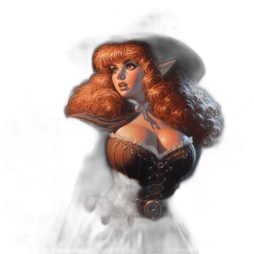 dress, hat, crown, fantasy art transparent PNG cut-out