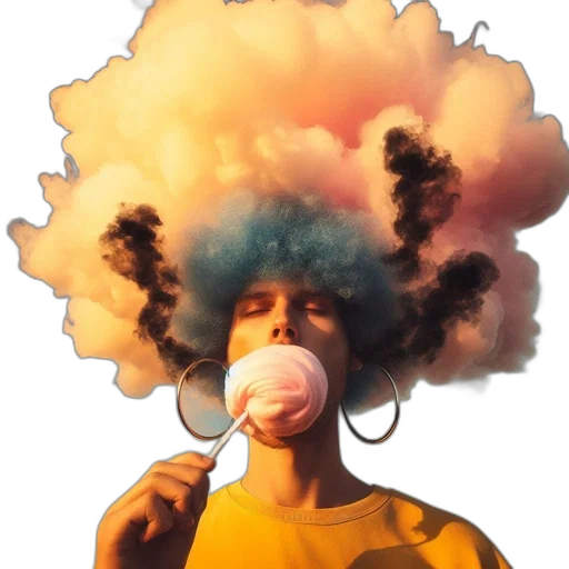 mask, hat, hair, face transparent PNG cut-out