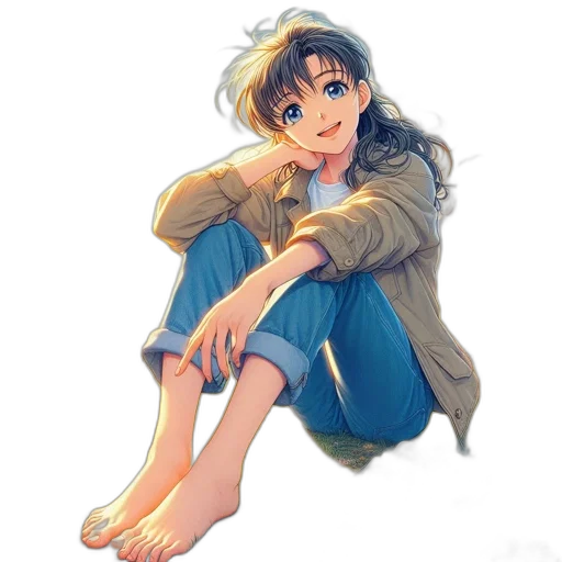 jacket, anime, photorealistic, watercolor transparent PNG cut-out