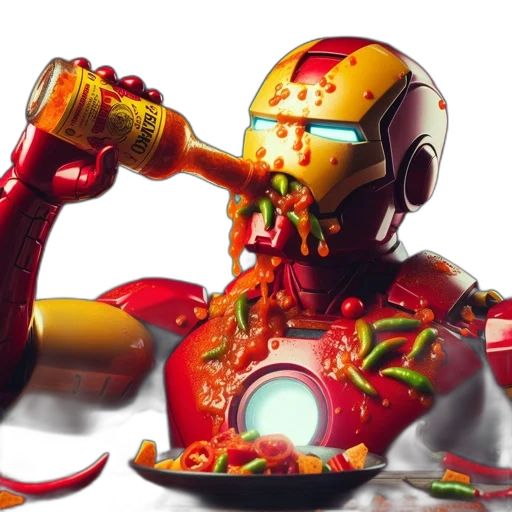robot, food, concept art, 3d render transparent PNG cut-out