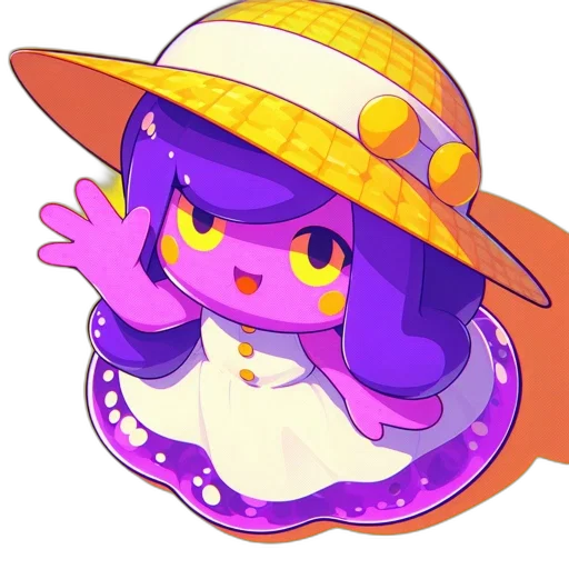 hat, staff, creature, pixel art transparent PNG cut-out