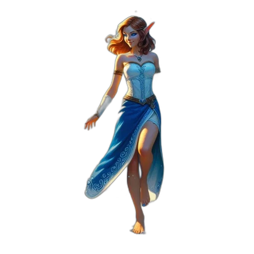 dress, staff, concept art, fantasy art transparent PNG cut-out
