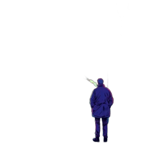umbrella, jacket, staff, robot transparent PNG cut-out