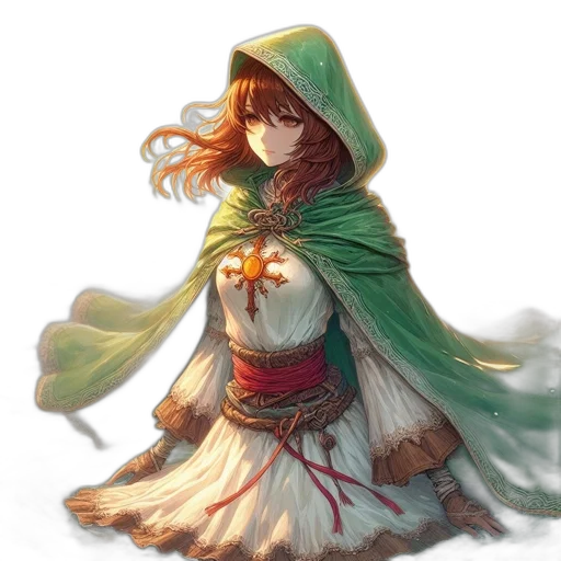 dress, staff, fantasy art, concept art transparent PNG cut-out