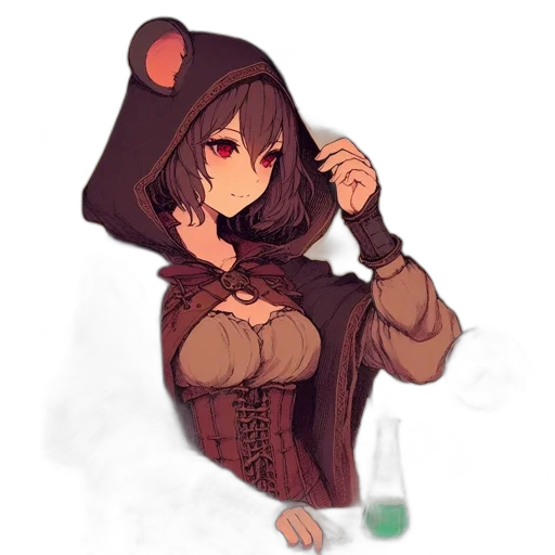 hat, staff, dress, creature transparent PNG cut-out