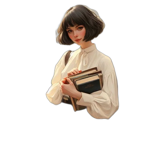 staff, jewelry, jacket, hair transparent PNG cut-out