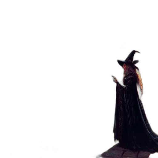 hat, dress, staff, creature transparent PNG cut-out