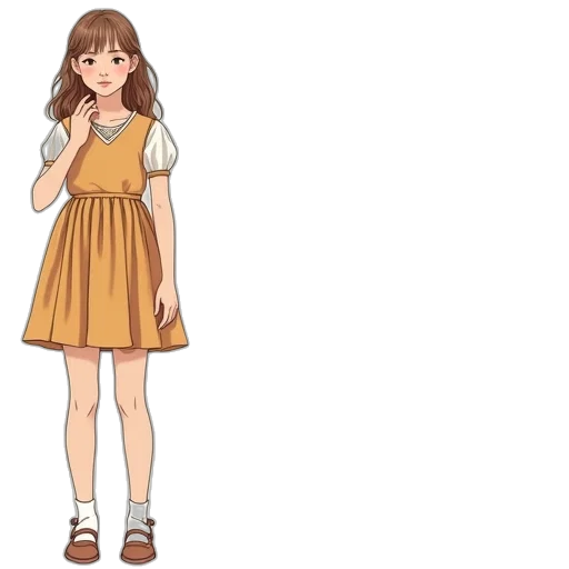 dress, cartoon, anime, pixel art transparent PNG cut-out