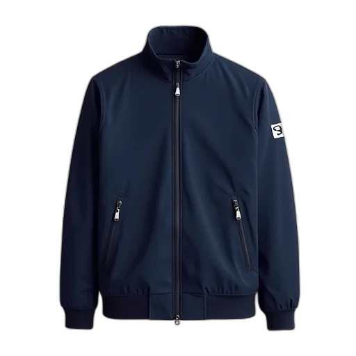 jacket, blue, navy, zipper transparent PNG cut-out