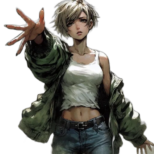 jacket, weapon, concept art, comic book art transparent PNG cut-out