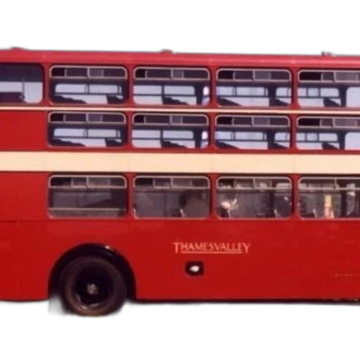 photorealistic, 3d render, red, double-decker transparent PNG cut-out