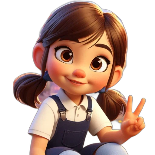 staff, face, cartoon, 3d render transparent PNG cut-out