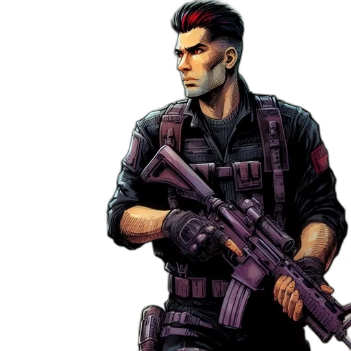 weapon, cyberpunk, concept art, comic book art transparent PNG cut-out