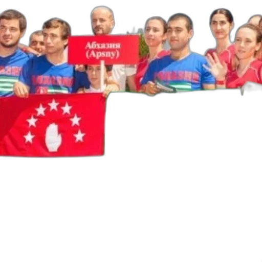staff, group, people, holding transparent PNG cut-out
