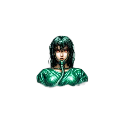 jacket, face, pixel art, vaporwave transparent PNG cut-out