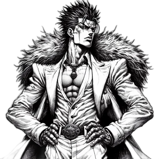 jacket, staff, comic book art, concept art transparent PNG cut-out