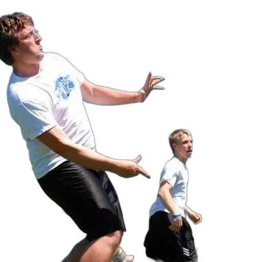 two, men, playing, frisbee transparent PNG cut-out