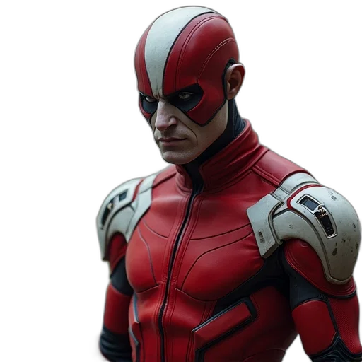 comic book art, concept art, close-up, red transparent PNG cut-out