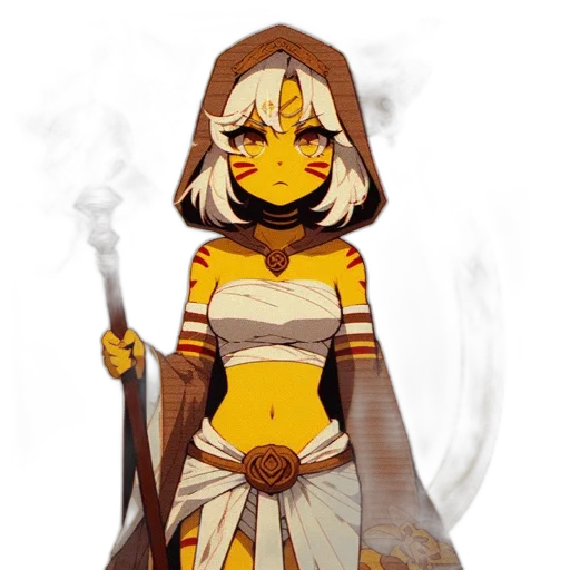 staff, mask, sword, fantasy art transparent PNG cut-out