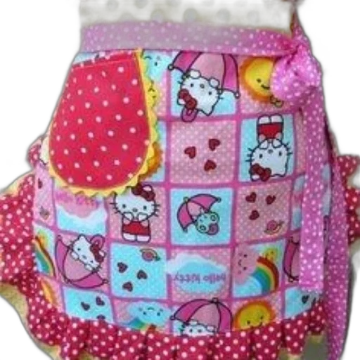 hello, kitty-themed, apron, pink transparent PNG cut-out