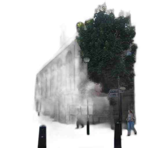 building, tree, 3d render, concept art transparent PNG cut-out