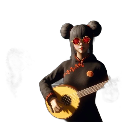 mask, jacket, staff, weapon transparent PNG cut-out