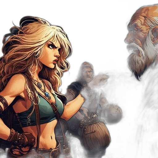 fantasy art, concept art, comic book art, photorealistic transparent PNG cut-out