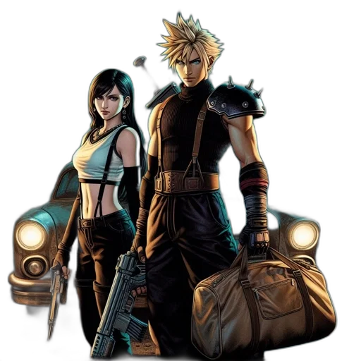 concept art, comic book art, fantasy art, cyberpunk transparent PNG cut-out