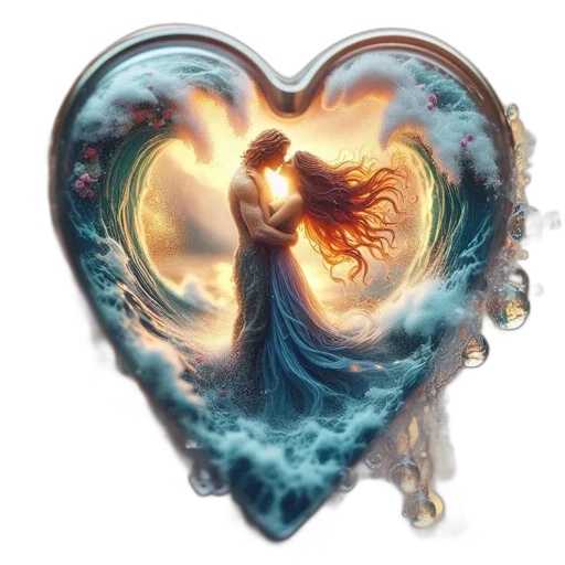 fantasy art, concept art, heart-shaped, frame transparent PNG cut-out