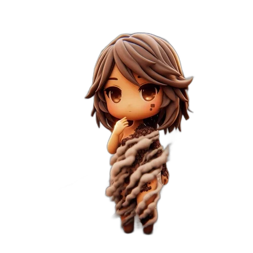 hair, jewelry, creature, staff transparent PNG cut-out