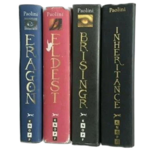 four, books, paolini, including transparent PNG cut-out