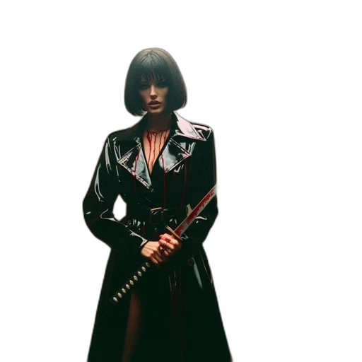weapon, sword, jacket, staff transparent PNG cut-out