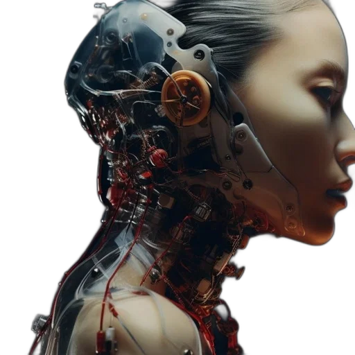 robot, face, cyberpunk, concept art transparent PNG cut-out