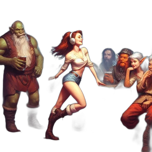concept art, fantasy art, comic book art, pixel art transparent PNG cut-out