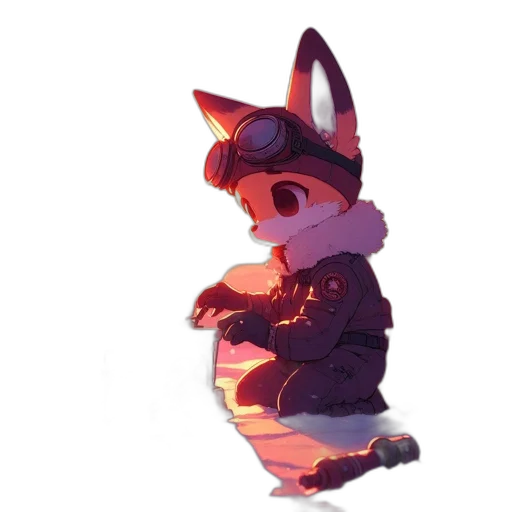 hat, jacket, staff, creature transparent PNG cut-out