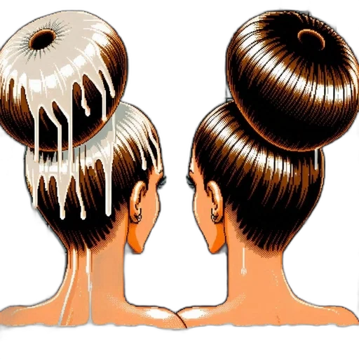 hair, photorealistic, concept art, cartoon transparent PNG cut-out